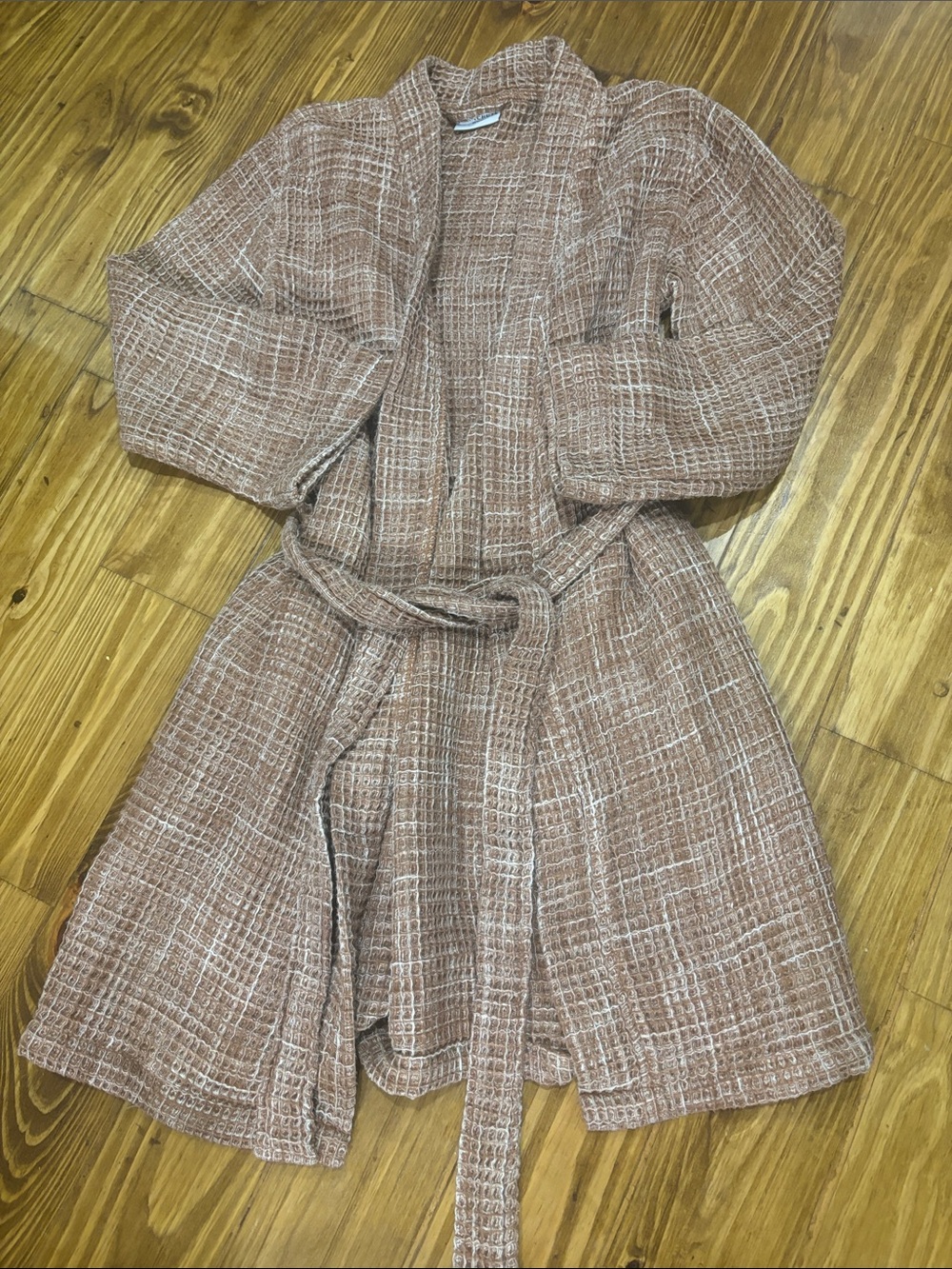 Parachute Size Medium 100% Cotton Brown Waffle Robe w/Tie